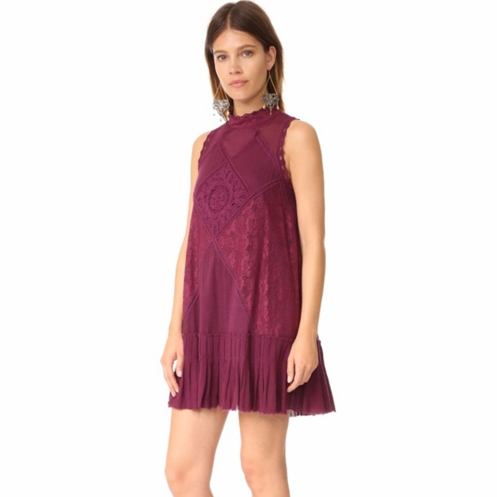 Free People angel lace dress burgundy/maroon